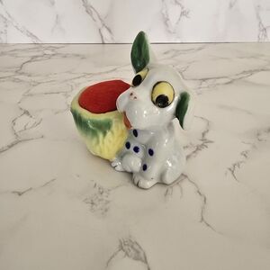 Vintage MCM Happy Dog with Cabbage Pin Cushion